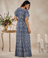 Printed Cotton Braided Blue Maxi